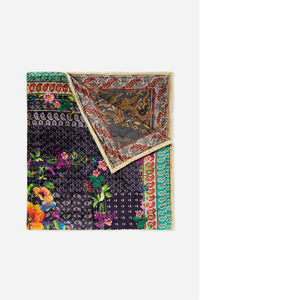 Johnny Was Blanket Smokey Vine cozy Reversible Throw Black Bag NEW